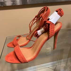 NWB Burnt Orange Lace-Up Alyssa Sandals